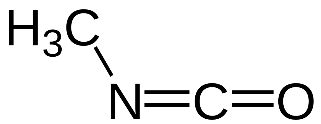 Chemical structure of methyl isocyanate (MIC)
